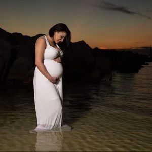 White Maternity Maxi